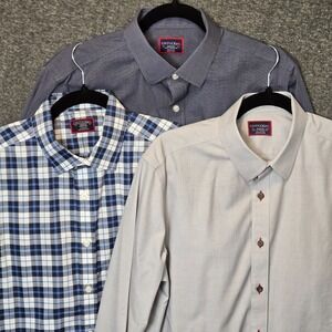Men's Untuckit Button Shirt Slim Fit Sz Medium Plaid Multicolor Long Sleeve x3
